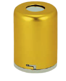Aluminium Cotton Dispenser with Internal Spring, Golden, 7x7.5cm