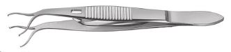 Kremer Fixation Forceps Curved, with lock, width of prong 13.0 mm 1 x 2 teeth each side, 0.12 mm