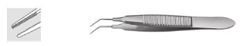 Bonn Model Iris Forceps Angled, 6.0 mm, serrated