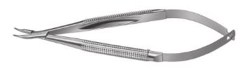 Barraquer Needle Holder Curved, without lock jaw 0.55 mm Handle 8.0 mm, 120 mm