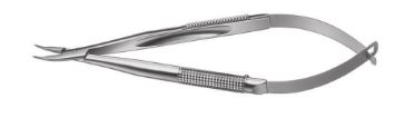 Barraquer Needle Holder Curved, without lock jaw 0.45 mm Handle 8.0 mm, 120 mm