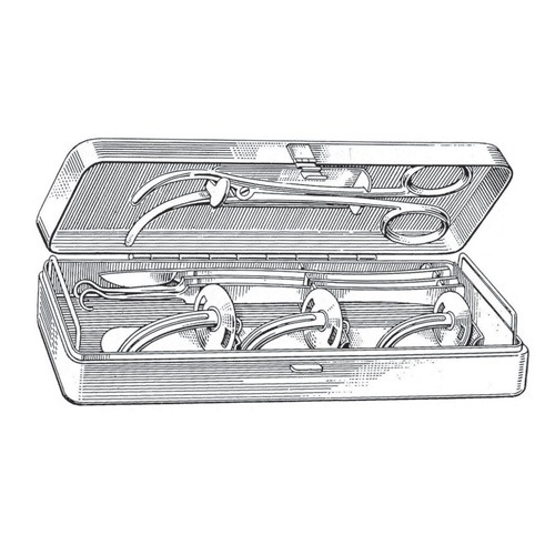 Tracheotomy Set  Complete In Stainless Steel Case