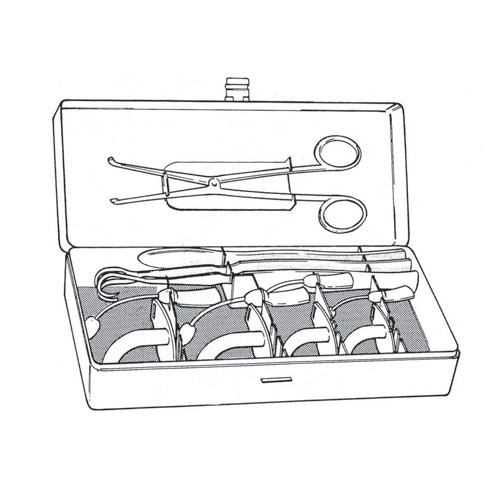Tracheotomy Set  Complete In Stainless Steel Case