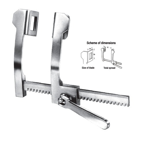 Finochietto Rib Spreaders, S/S, (A=45mm, B=65mm, C=200mm)