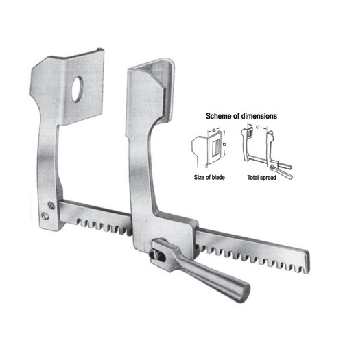 Finochietto Rib Spreaders (For Adult), Alu, (A=85mm, B=65mm, C=175mm)