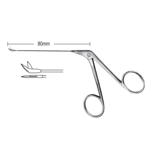 Wullstein Micro Ear Scissors, 4.0x0.8mm Curved Up