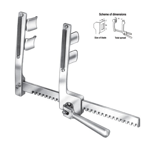 H-Ankeney Rib Spreaders (Child Size, Double Swivel Blades), Alu, (A=20mm, B=20mm, C=160mm)