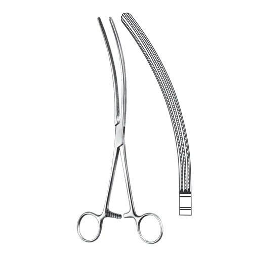 Mayo-Robson-Atrauma Intestinal And Stomach Clamps, Curved, 25cm