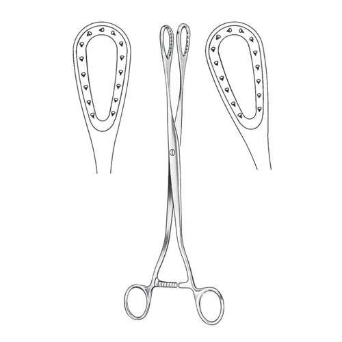 Saenger Uterine Haemostasis Forceps, Curved, 27cm