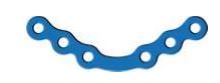 [MAL-28-06M] Angled Straight LOC Plate 3+3 Holes, Thickness 1.5 mm, Blue
