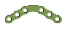 [MLA-30-06M] Angled  LOC Plate 3+3 Holes, Thickness 2.0 mm Green