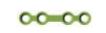 [FST-19-04L] Straight Plate 4 holes, Center 7 mm,  Thickness 0.5, Green