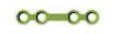[FST-19-04A] Straight Plate 4 holes,  Center 8 mm, Thickness 0.5, Green