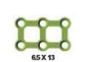 [FDB-19-06M] Double Box Plate 6 holes,  Thickness 0.5, Green