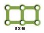 [FDB-19-06L] Double Box Plate 6 holes,  Thickness 0.5, Green