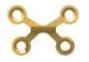 [OXC-24-04D] Chin-X Plate 4 Holes, 8 mm, Gold