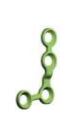 [OPL-22-04E] Prebent L-L Plate 4 Holes, Thickness 0.8 mm, Green