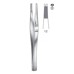 [RF-200-15] Lane Tissue Forceps, 1x2 Teeth, 15cm