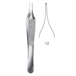 [RF-252-15] Micro Adson Tissue Forcep 1X2 Teeth 15cm