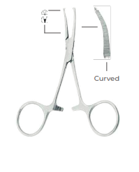 [RDD-323-10] Micro-Mosquito Haemostatic Forceps Curved Fig. 2 o 1x2 ,( 10cm)
