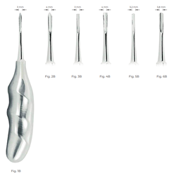 [RDJ-121-53/A] Bein Root Elevators with Anatomically Shaped Handle in stainless steel 3 mm Fig. 3B