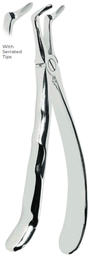 [RDJ-100-45/A] Extracting Forceps with Coderella handle With serrated tips for Lower roots  Fig. 45
