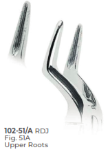 [RDJ-102-51/A] Extracting Forceps with Coderella handle With serrated tips for  Upper roots Fig. 51A