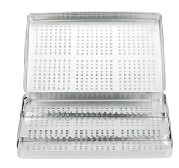 [RDJ-380-16] Perforated Instrument Tray Complete with Insert Frame for 16 Instruments, 288x187x39mm