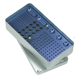 [RDJ-395-06/ALSB] Aluminium Endodontic Maxi Boxes with Lid, Silver-Blue, 204x105x54mm