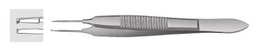 [RAI-188-90] Bonn Model Iris Forceps long, Straight, 1 x 2 teeth, with Tying platform