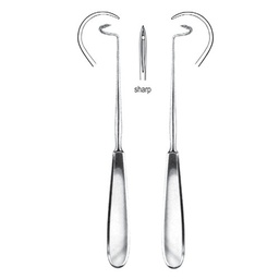 [RL-304-21] Deschamps Reverdin Suture Needle, Sharp, Right, 21cm