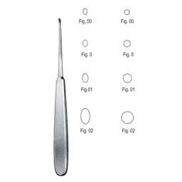 [RO-256-10] Williger Bone Curettes, 17.5cm, Fig. 0