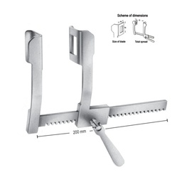 [RS-228-01] Finochietto Rib Spreaders, Alu, (A=36mm, B=45mm, C=140mm)