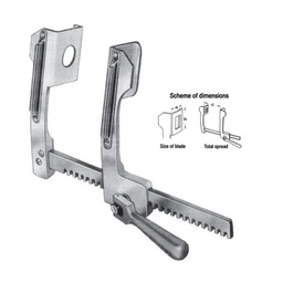 [RS-248-01] Finochietto Rib Spreaders (For Adults, With Suture Separate), Alu, (A=85mm, B=65mm, C=175mm)