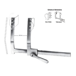 [RS-254-01] Finochietto Rib Spreaders (3 Pairs Of Exchangeable Blades), S/S, Frame Only 150mm