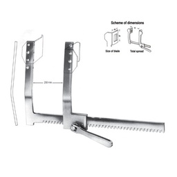 [RS-256-00] Finochietto Rib Spreaders (3 Pairs Of Exchangeable Blades), Alu