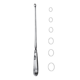 [RAE-512-01] Schroeder Uterine Scoops, 30cm, Sharp, Rigid